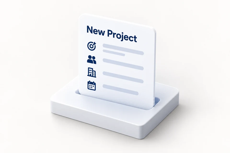 Tendre Project Launcher brief creation workflow