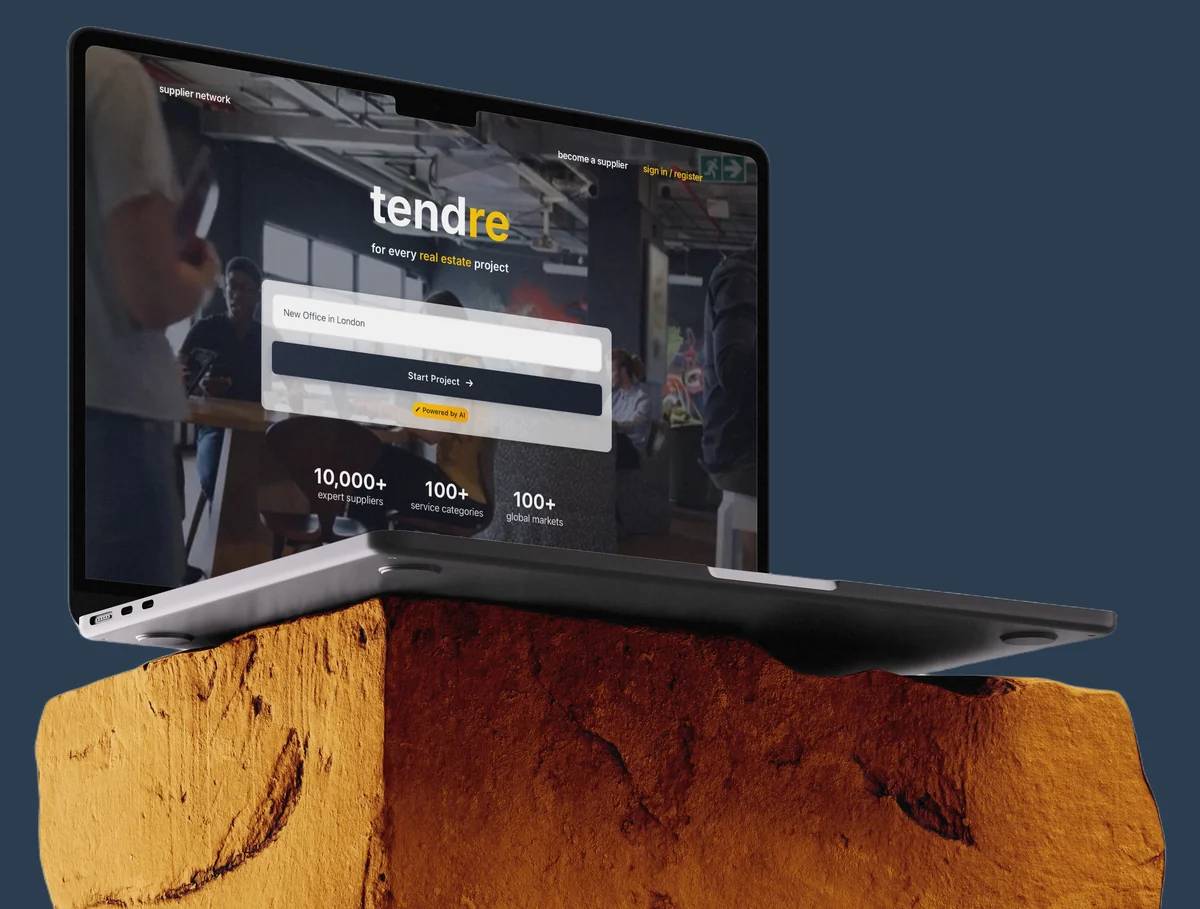 tendre platform on laptop